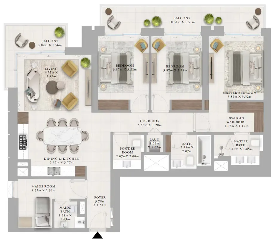 3 bedroom layout