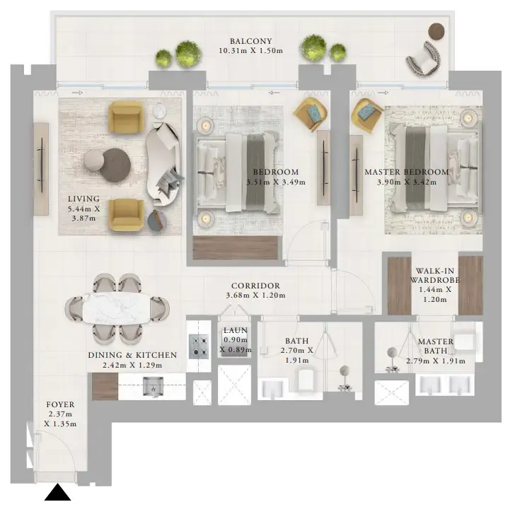 2 bedroom layout
