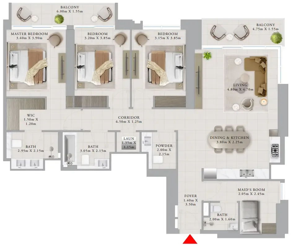 3 bedroom layout