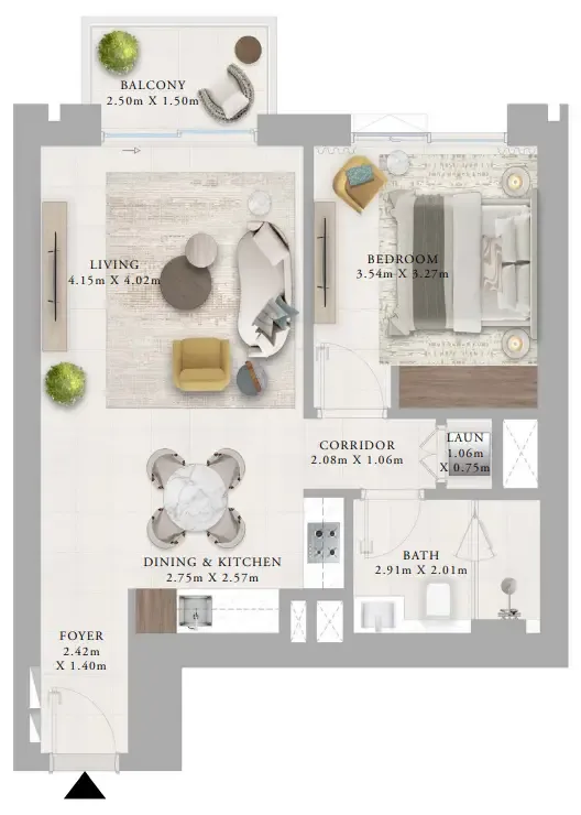 1 bedroom layout