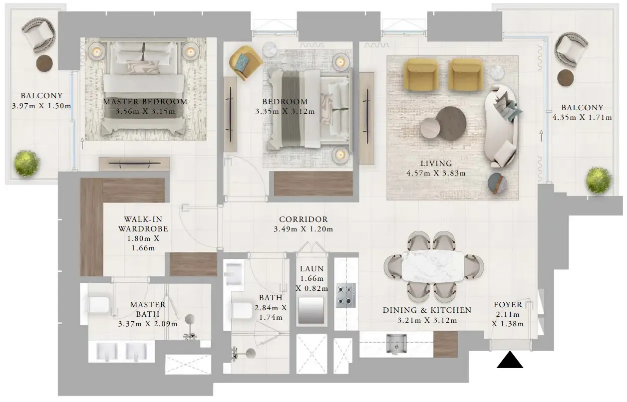 2 bedroom layout