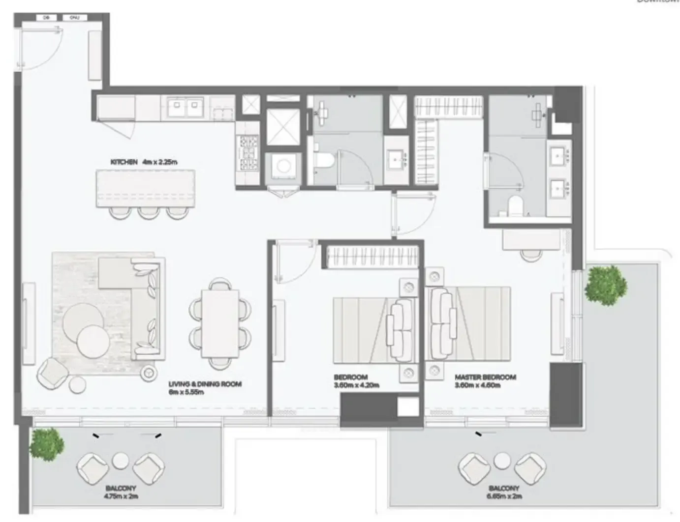 2 bedroom layout