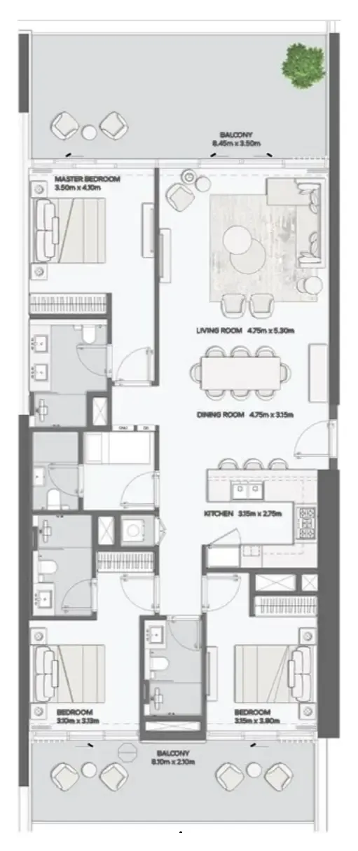 3 bedroom layout