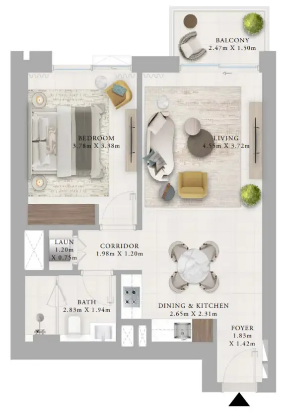 1 bedroom layout