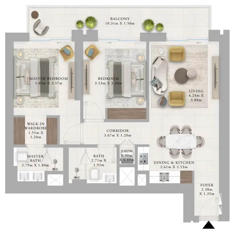 2 bedroom layout