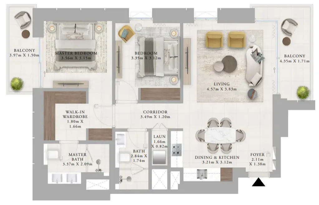 2 bedroom layout