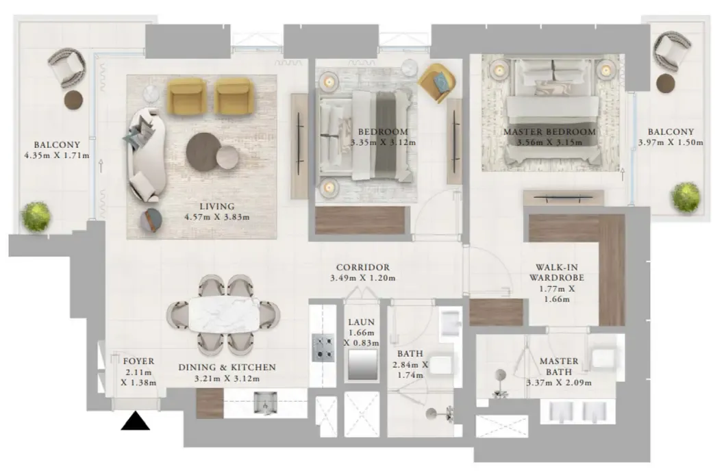 2 bedroom layout