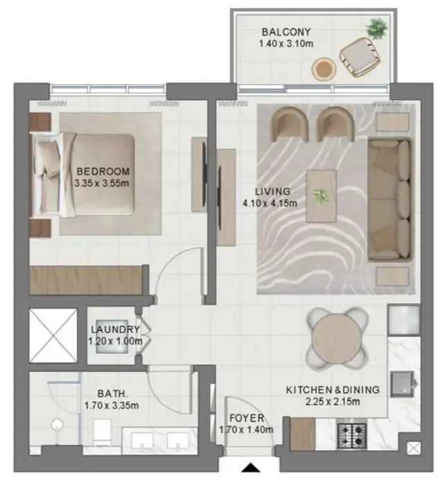 1 bedroom layout