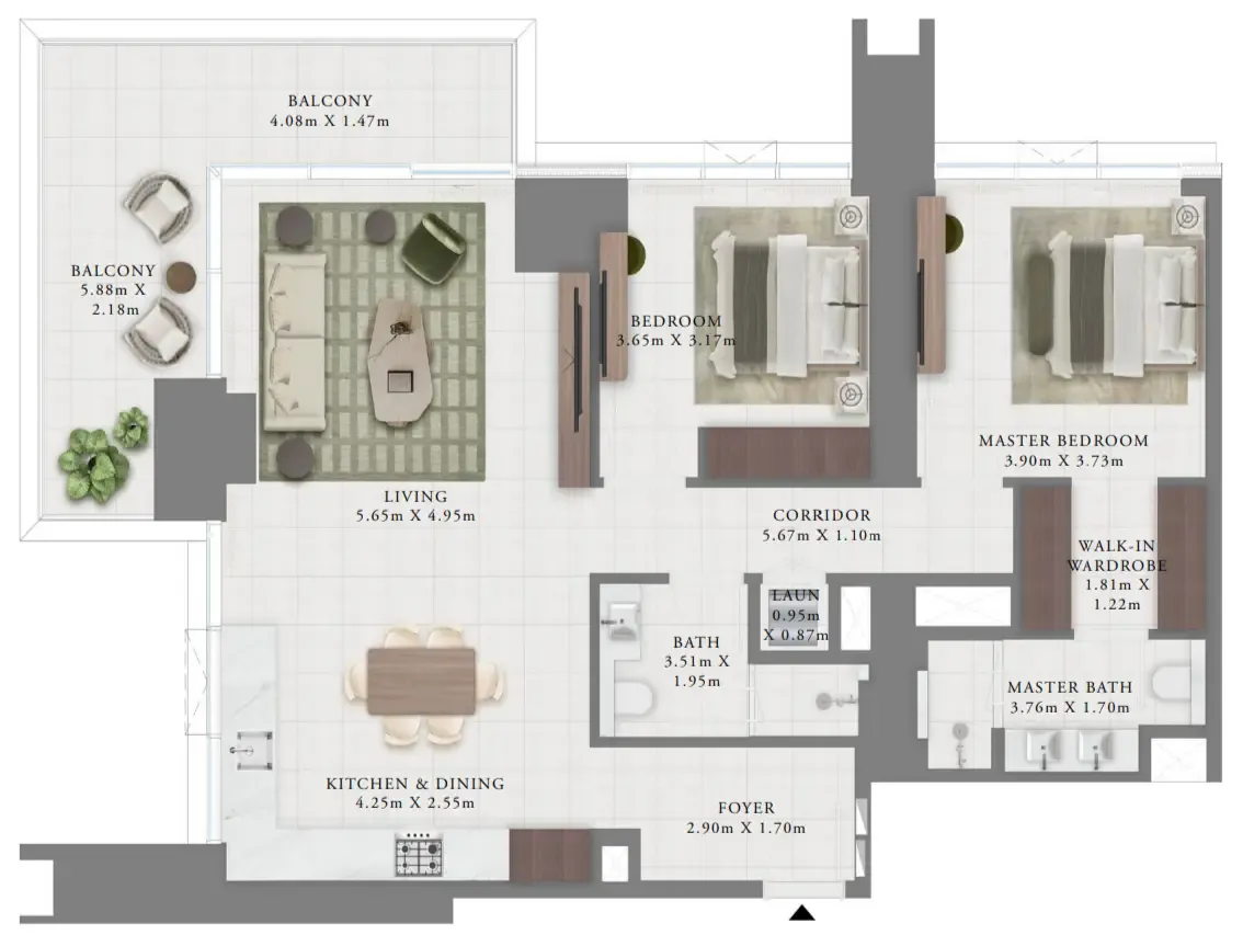 2 bedroom layout