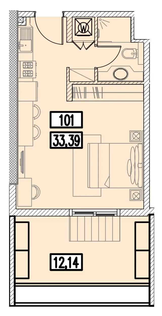 0 bedroom layout