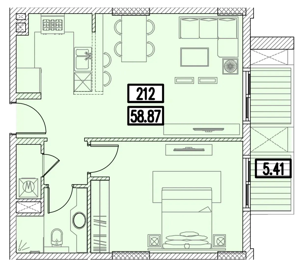1 bedroom layout