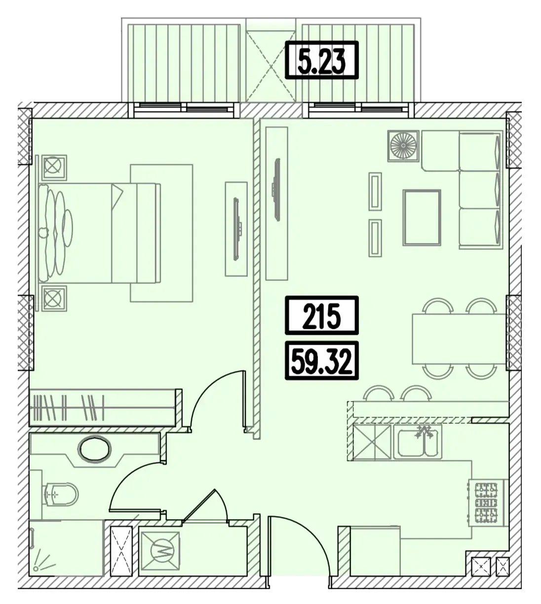 1 bedroom layout