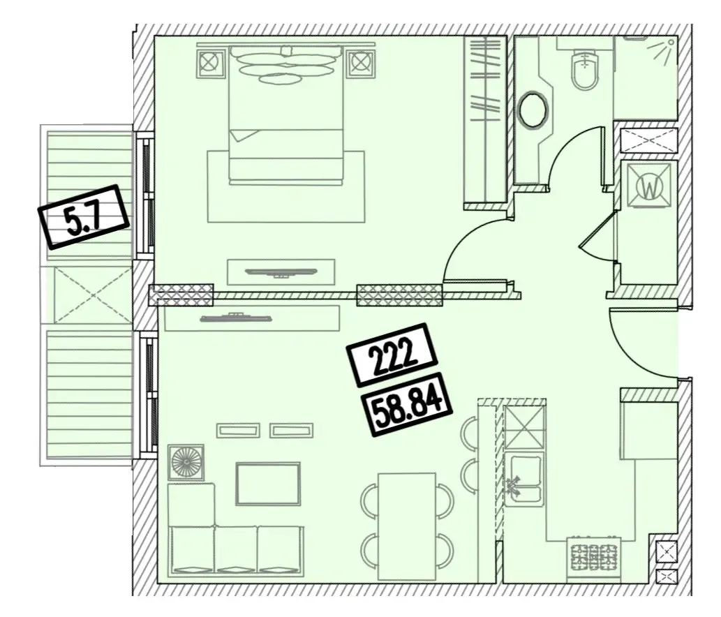 1 bedroom layout
