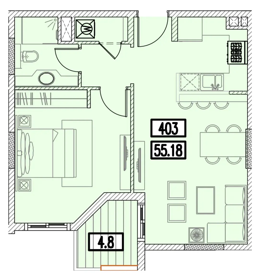 1 bedroom layout