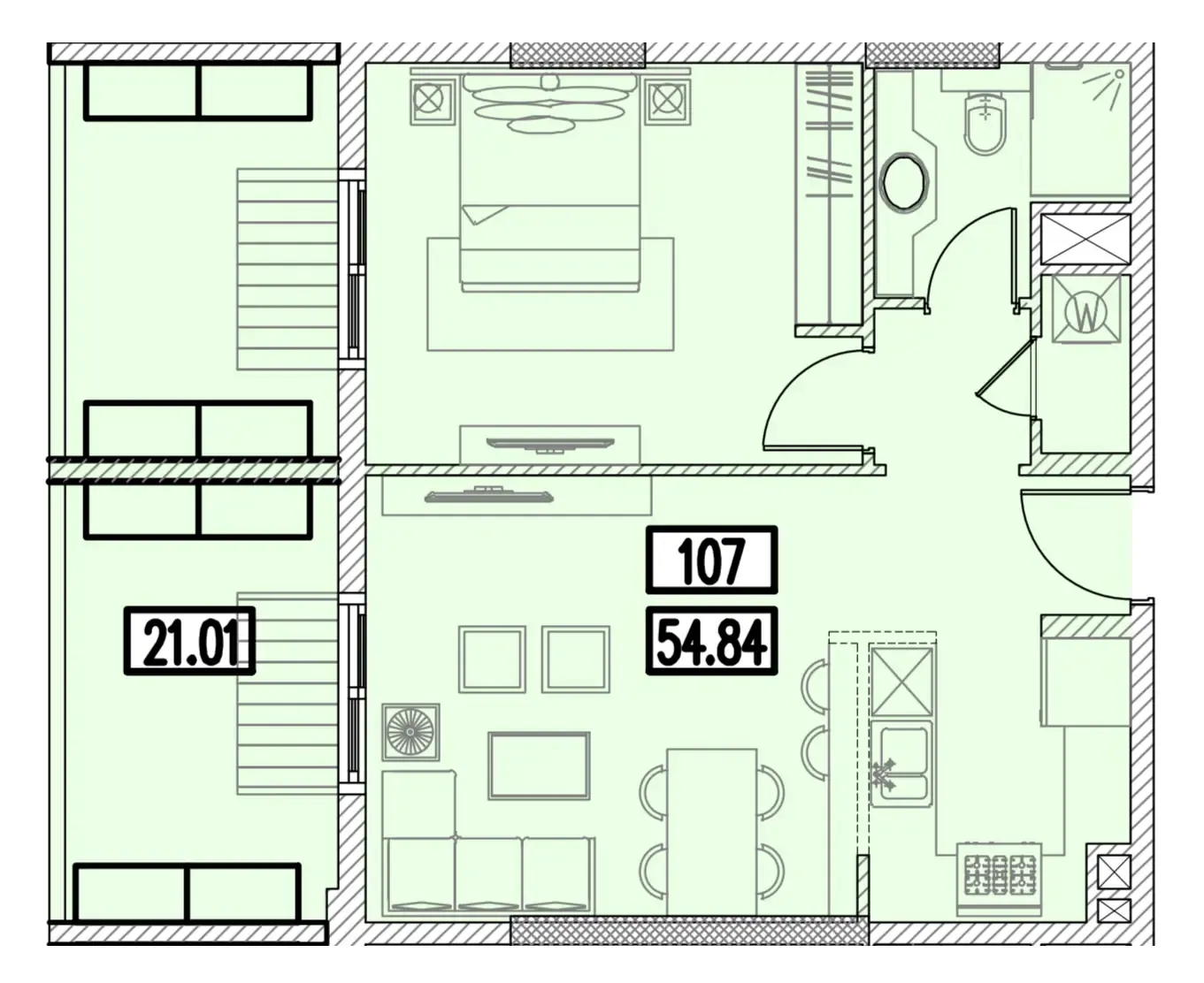 1 bedroom layout