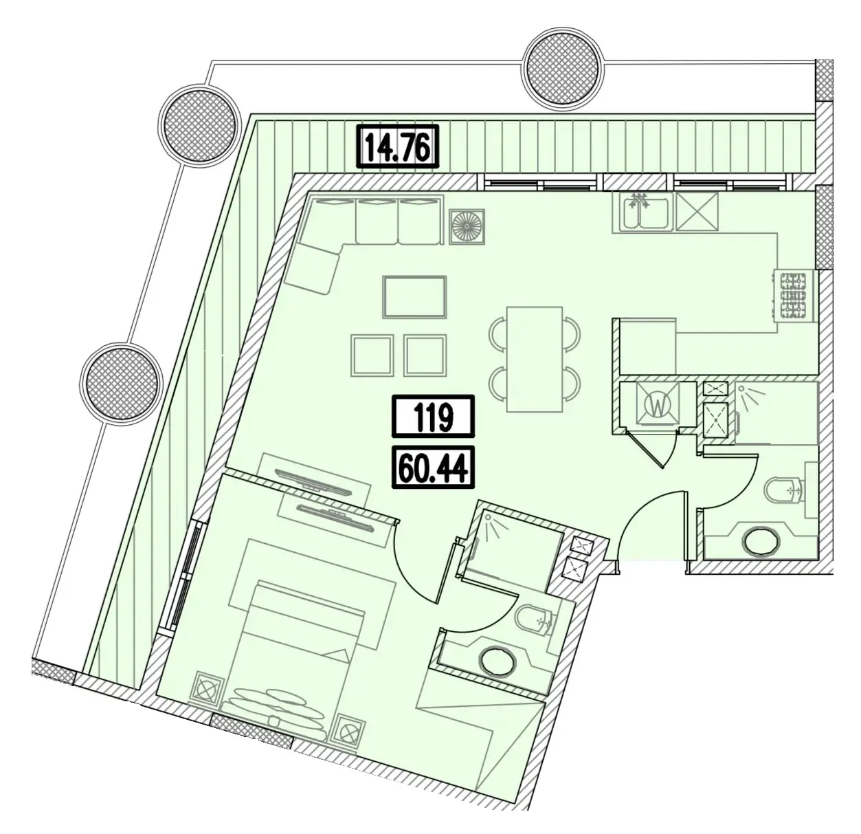 1 bedroom layout