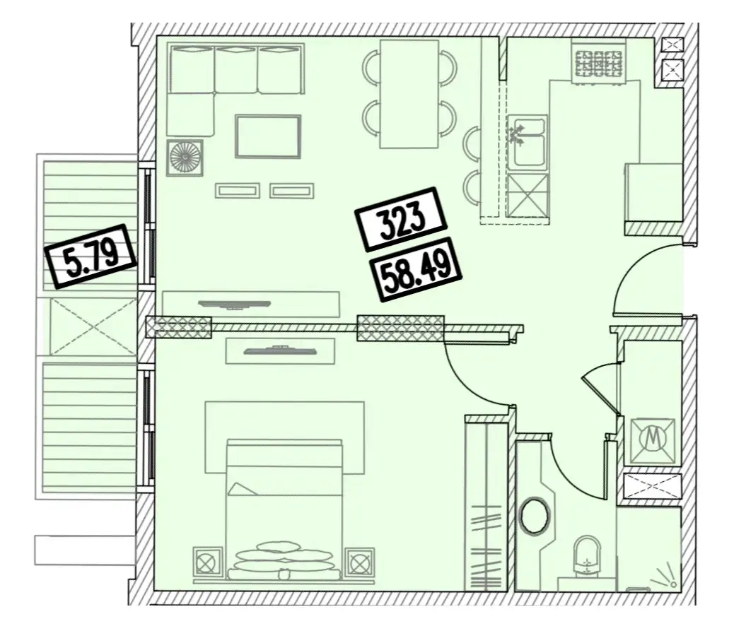 1 bedroom layout