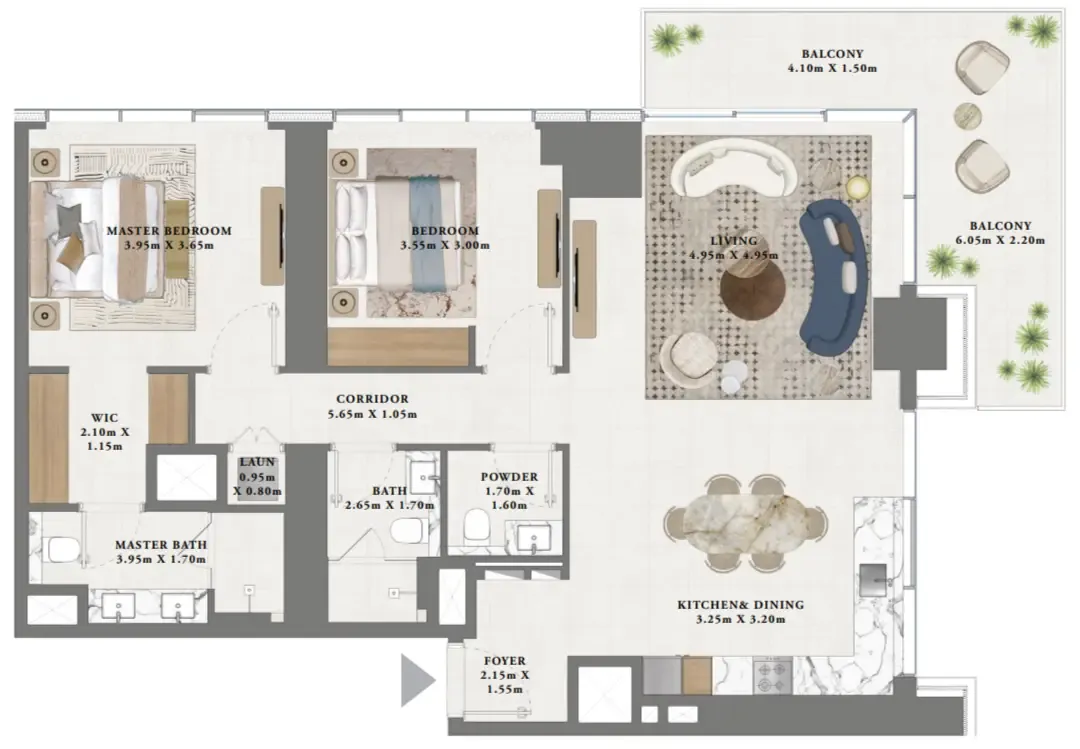 2 bedroom layout