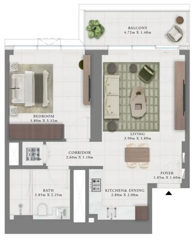 1 bedroom layout