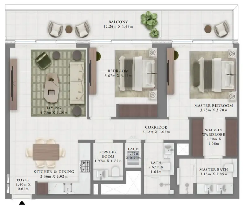 2 bedroom layout