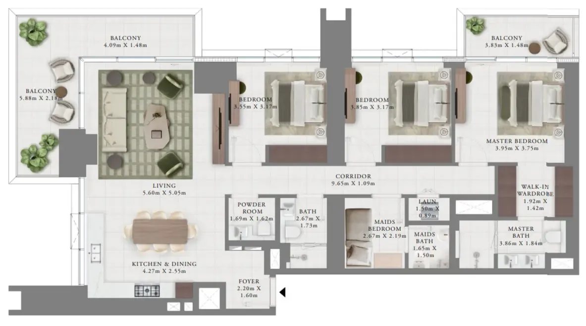 3 bedroom layout