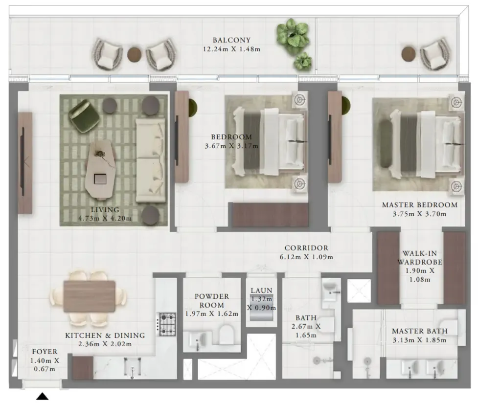 2 bedroom layout