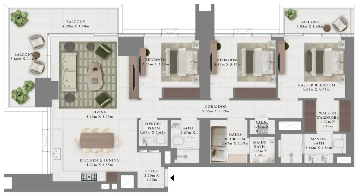 3 bedroom layout