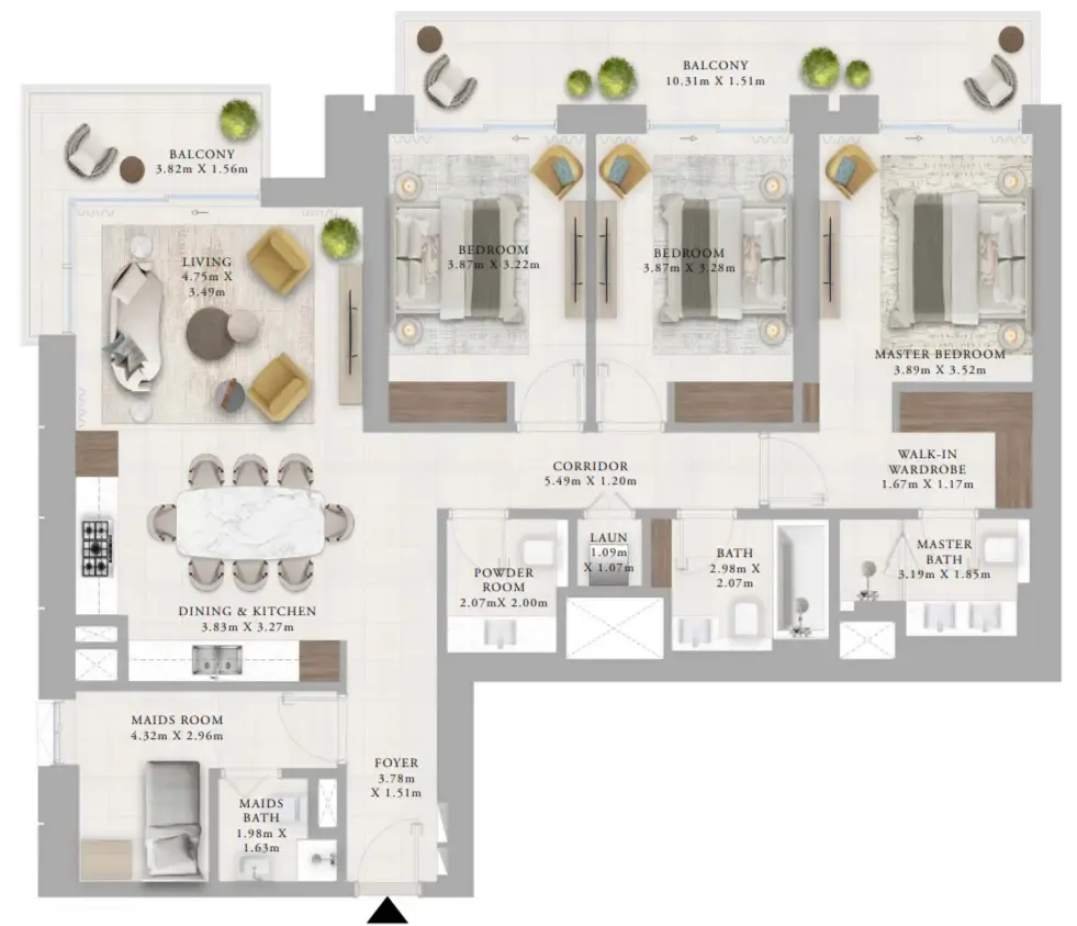 3 bedroom layout