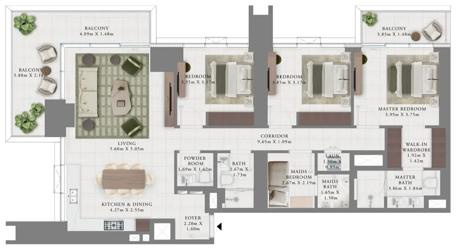 3 bedroom layout
