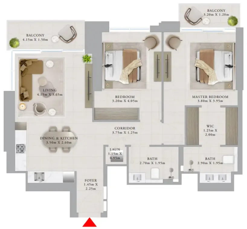 2 bedroom layout