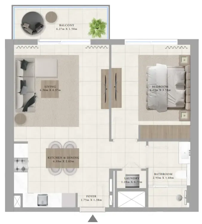 1 bedroom layout