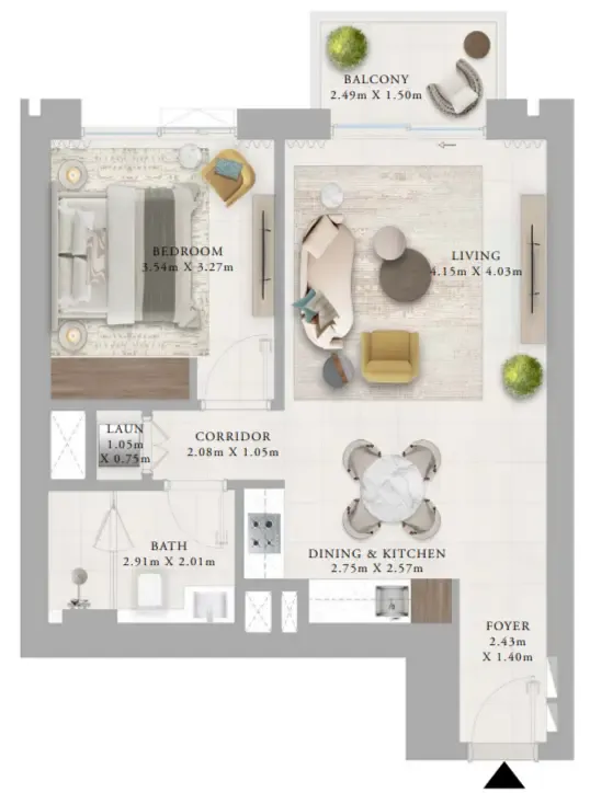 1 bedroom layout