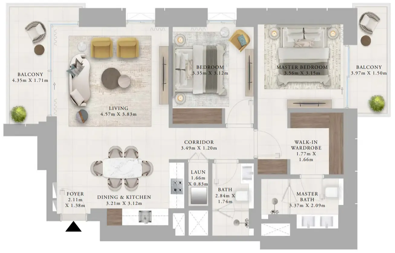 2 bedroom layout