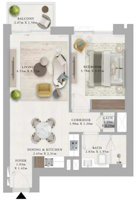 1 bedroom layout