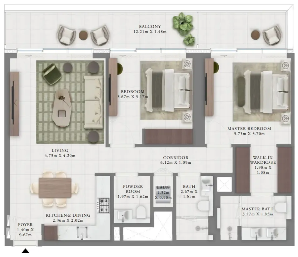 2 bedroom layout
