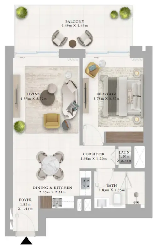 1 bedroom layout