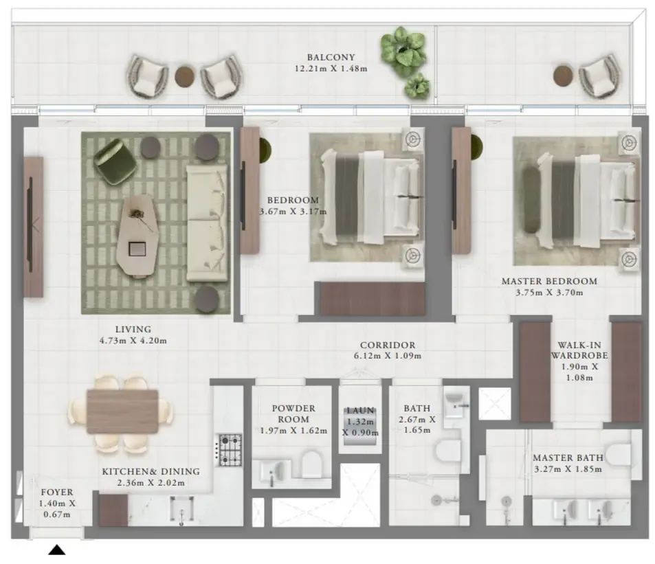 2 bedroom layout