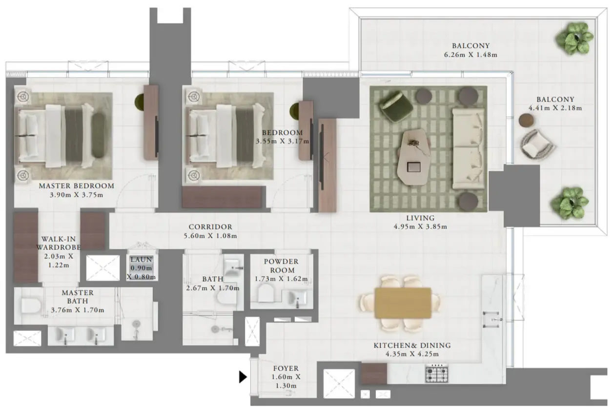 2 bedroom layout