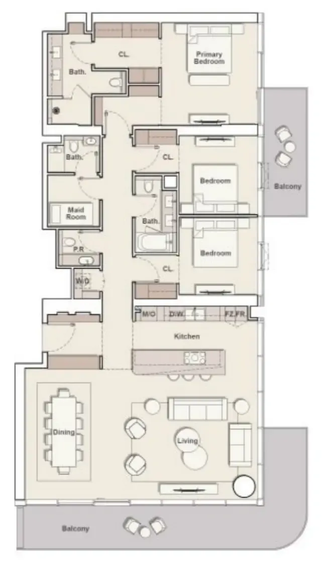 3 bedroom layout