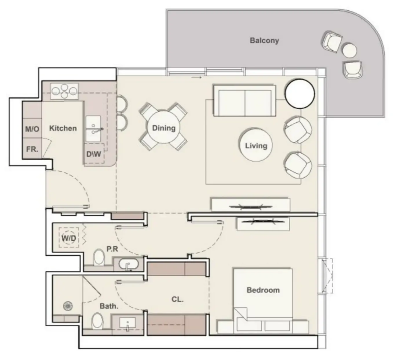 1 bedroom layout