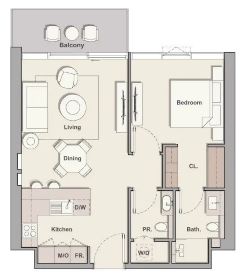 1 bedroom layout