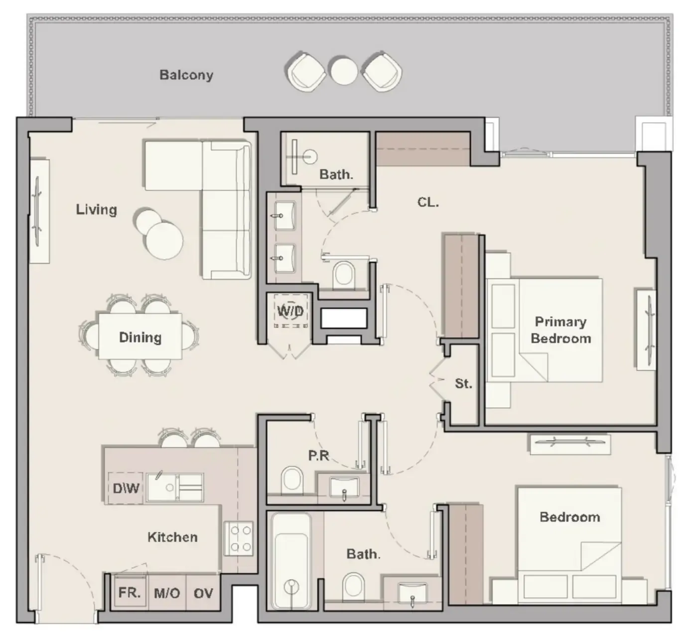 2 bedroom layout