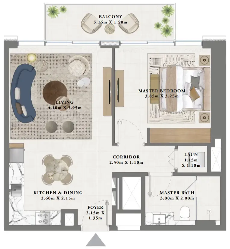 1 bedroom layout