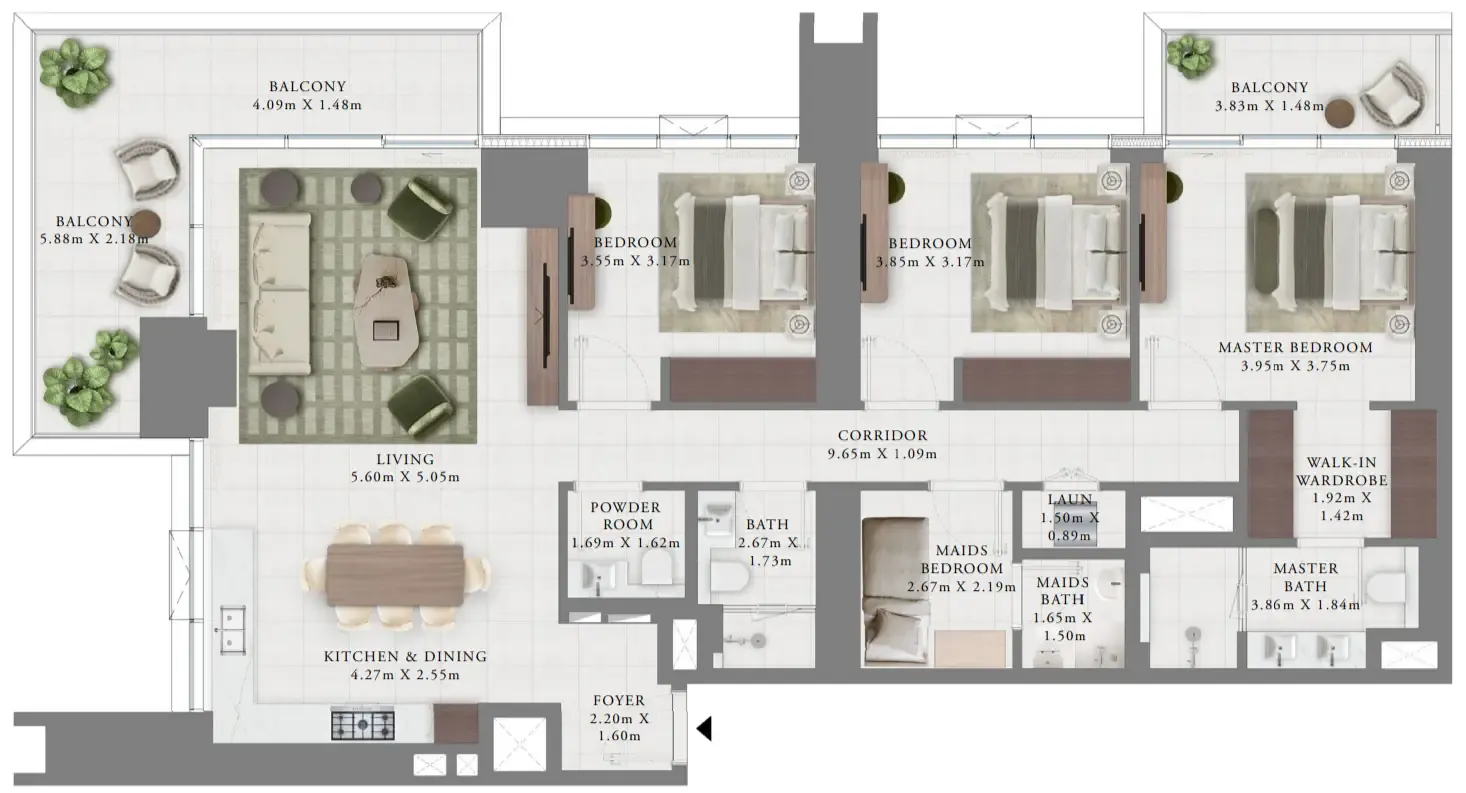 3 bedroom layout