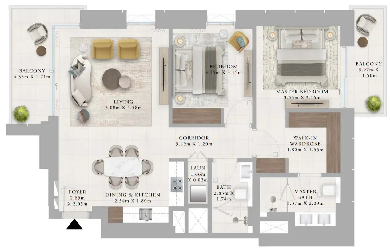 2 bedroom layout