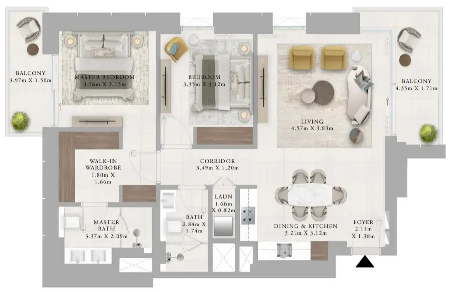 2 bedroom layout