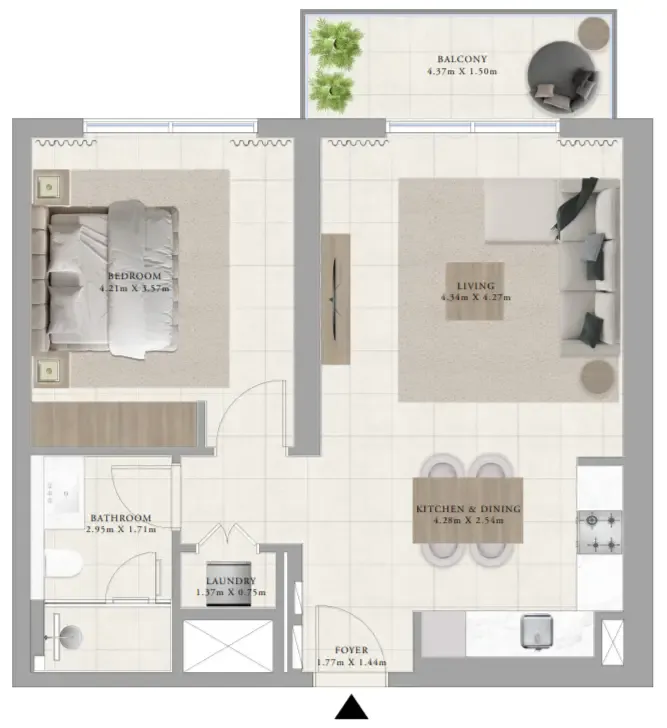 1 bedroom layout