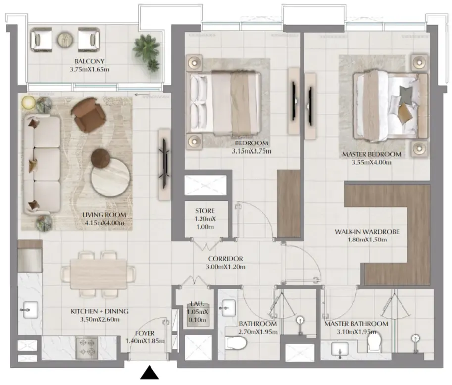 2 bedroom layout