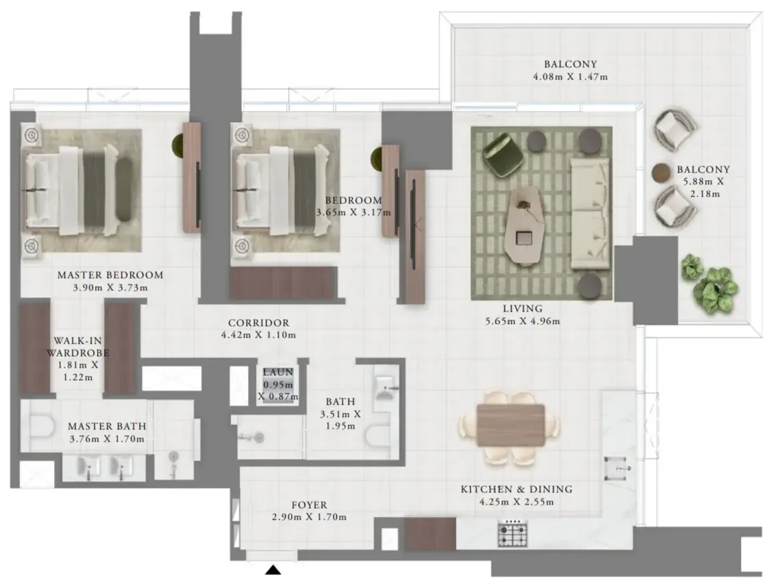 2 bedroom layout