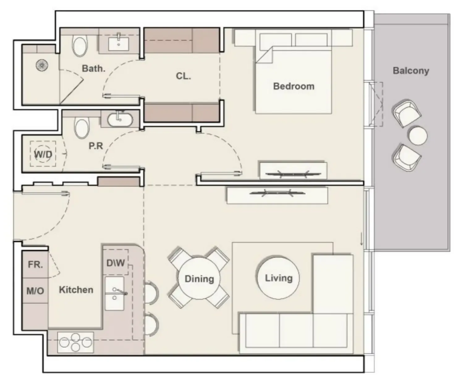 1 bedroom layout